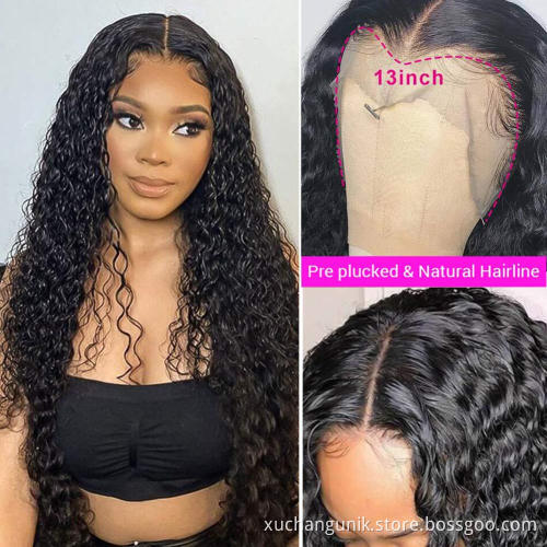 Uniky Wholesale Jerry Curly Front Lace Human Hair Wig Natural Long Raw Brazilian Hair Full Front Lace Wig For Women